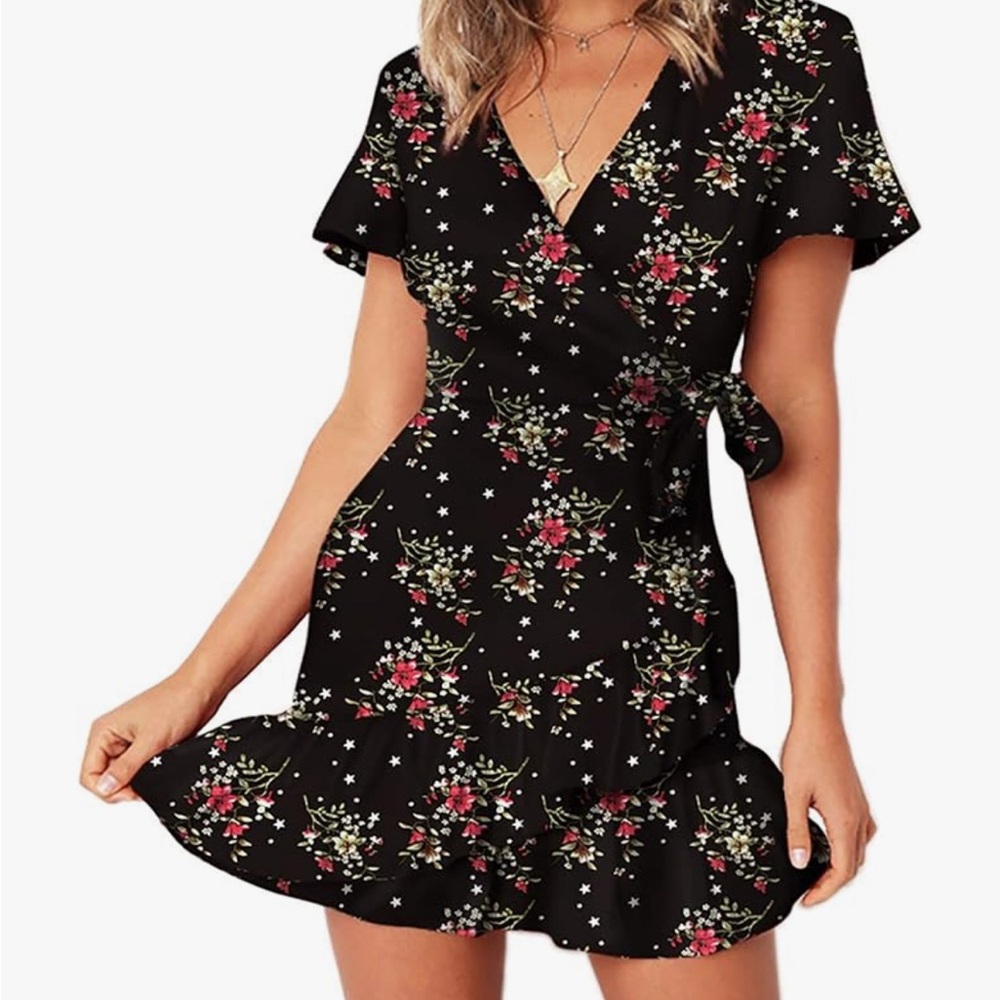 Mini Ruffle Dress with Flowers
